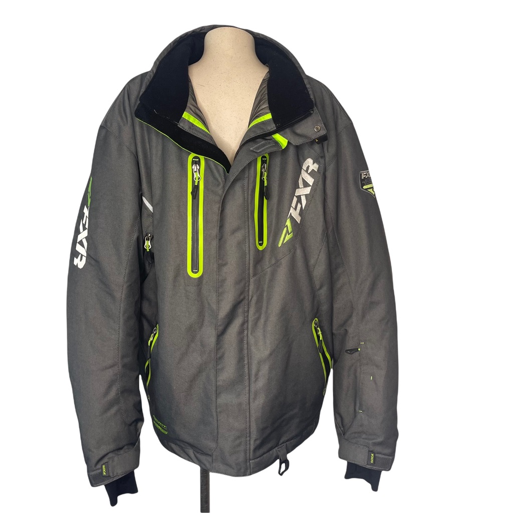 Fxr Mountain Men's Uninsulated Recoil Riding Snowmobile Jacket Gray/Green Xl